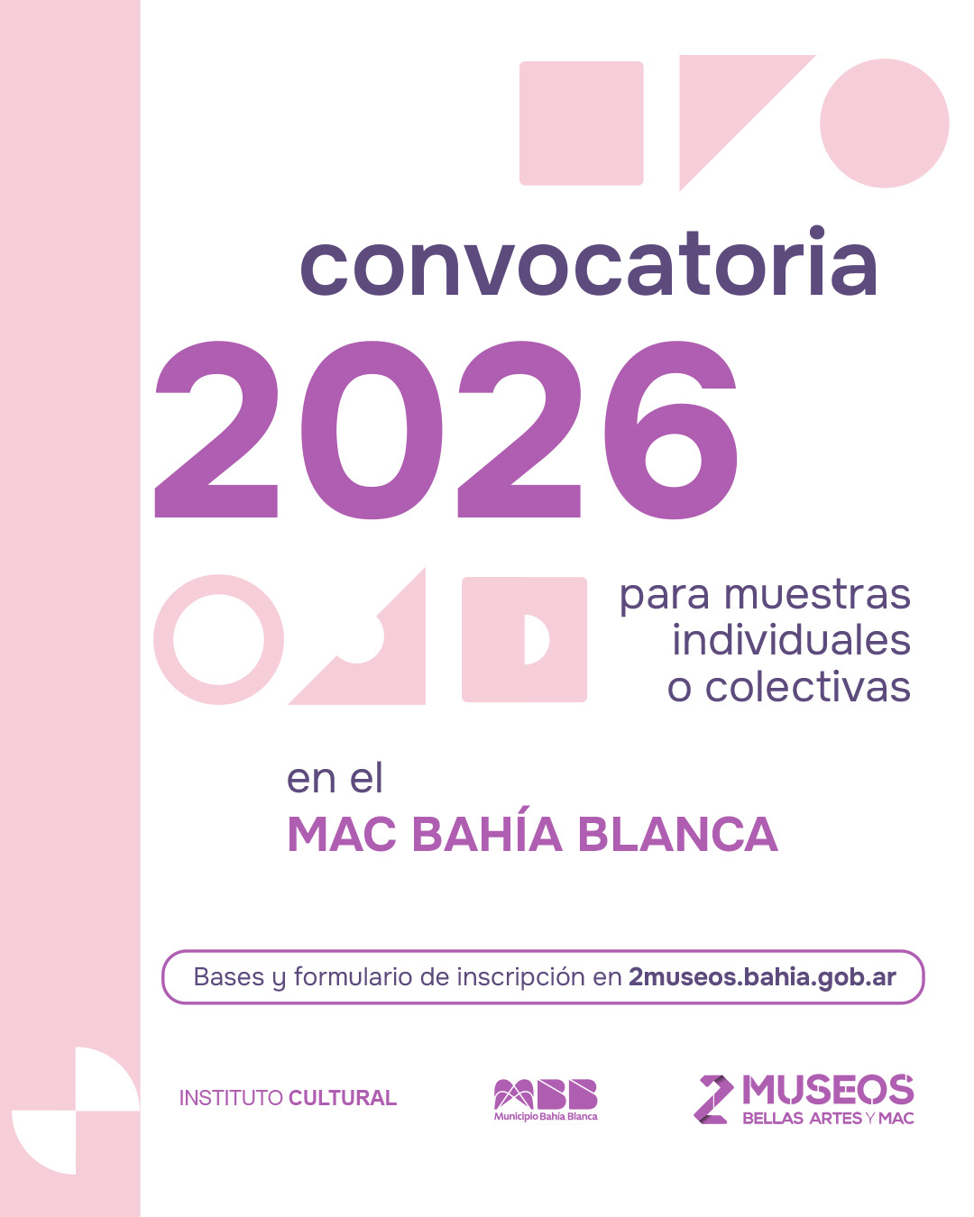 Flyer que lleva a la entrada de la Convocatoria 2026 para muestras individuales o colectivas a realizarse en el Museo de Arte Contemporáneo
